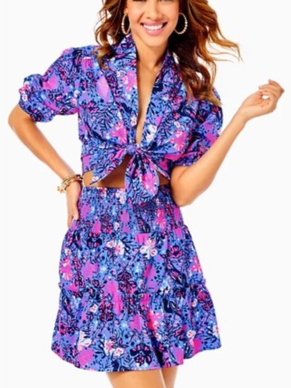 Lilly Pulitzer NWT - Livvie Smocked Skirt Set in Boca Blue